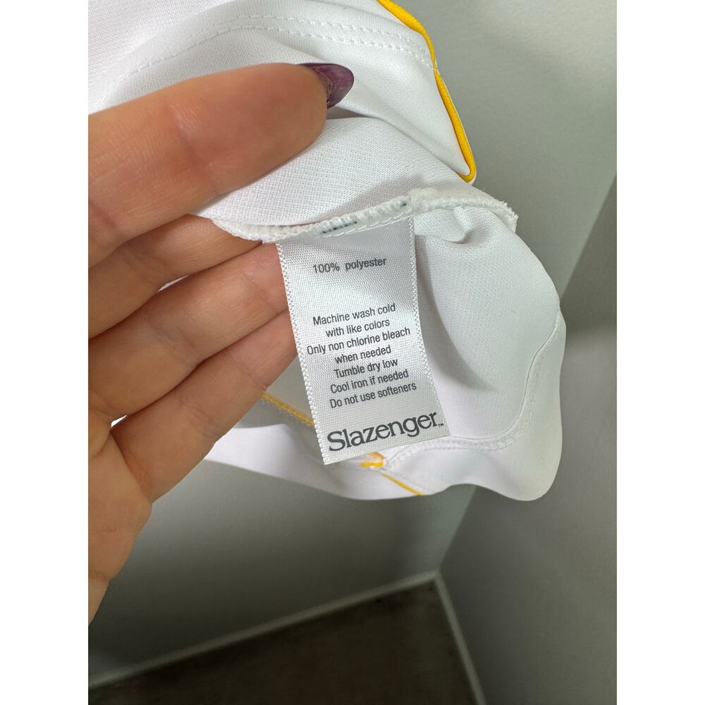 Slazenger White Yellow Women's Polo Golf T Shirt Size XL - Picture 5 of 5